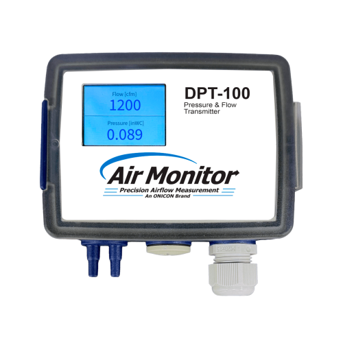DPT-100 pressure and flow transmitter for commercial hvac airflow applications